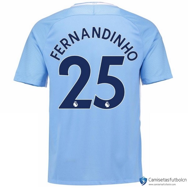 Camiseta Manchester City Primera equipo Fernandinho 2017-18